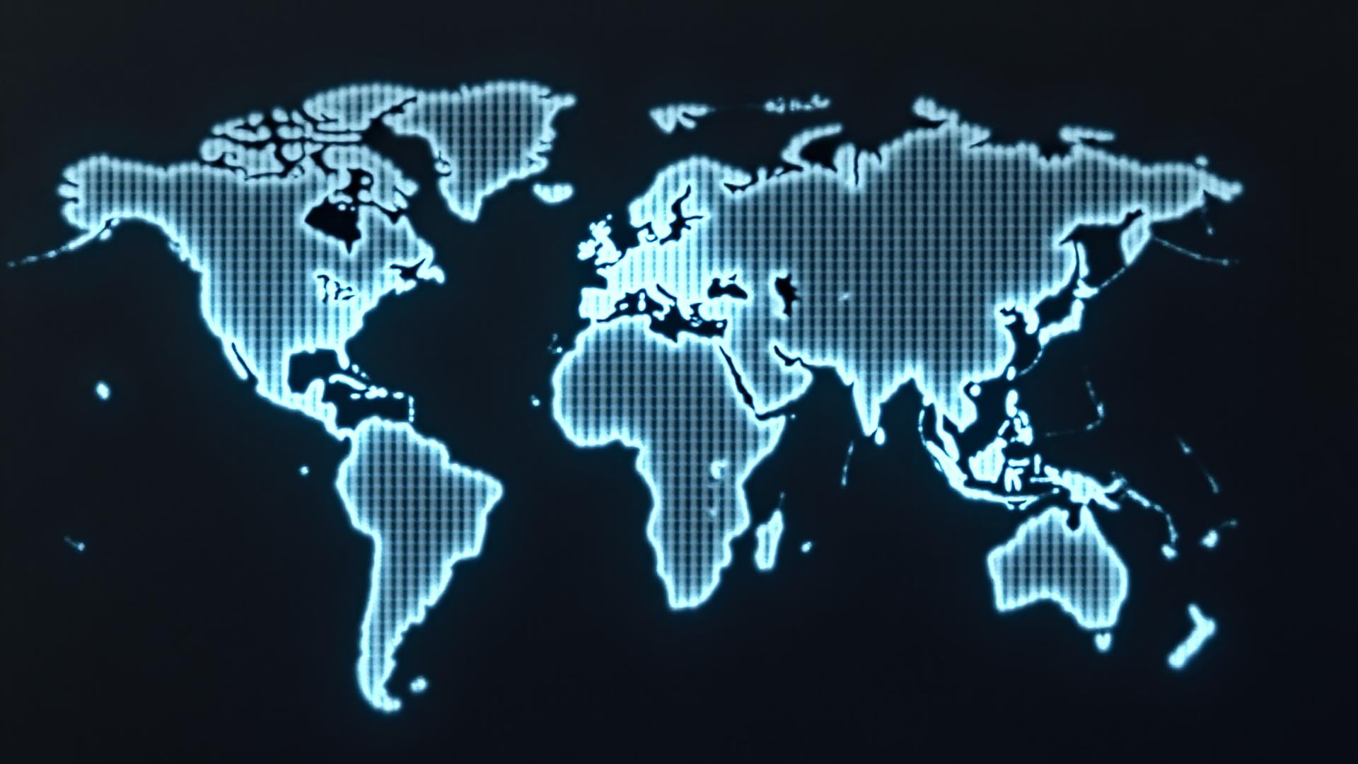 Stylized world map with glowing regions, representing global expansion opportunities for mobile games